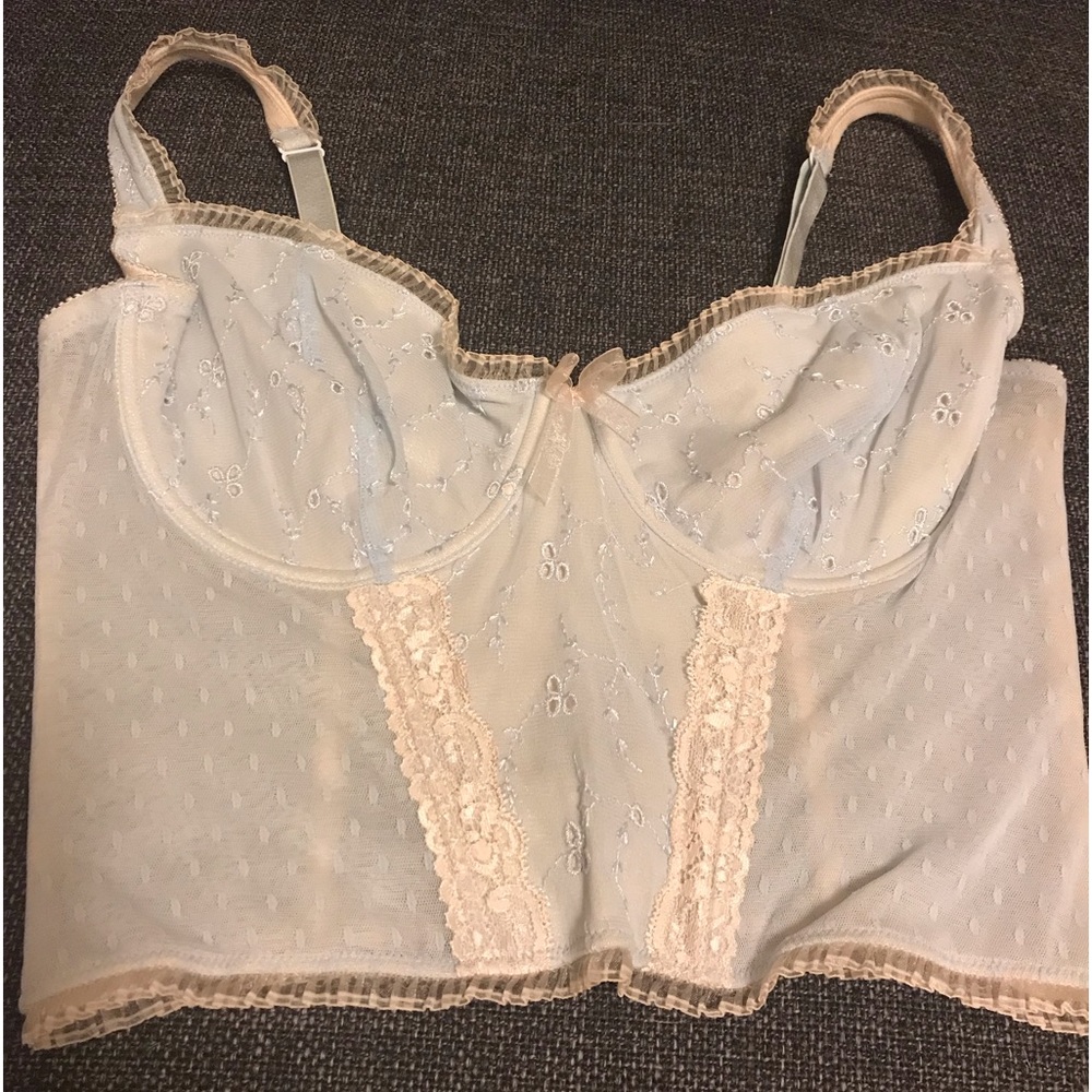 Vintage Blue Lace Longline Bra